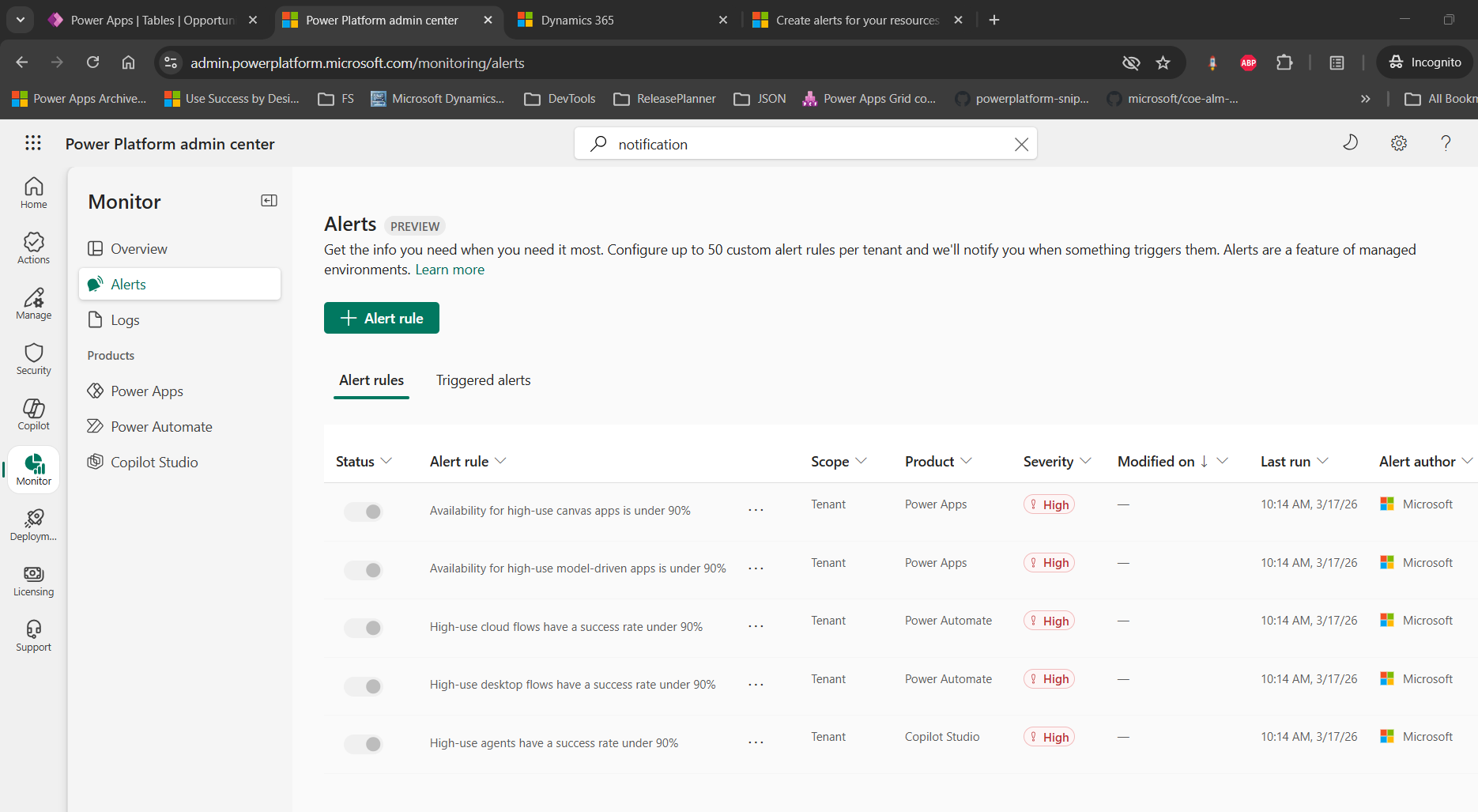 Power Automate – Use Monitoring Alerts in the Power Platform Admin ...