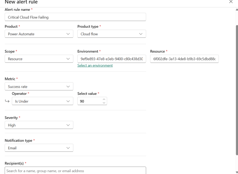 Power Automate – Use Monitoring Alerts in the Power Platform Admin ...